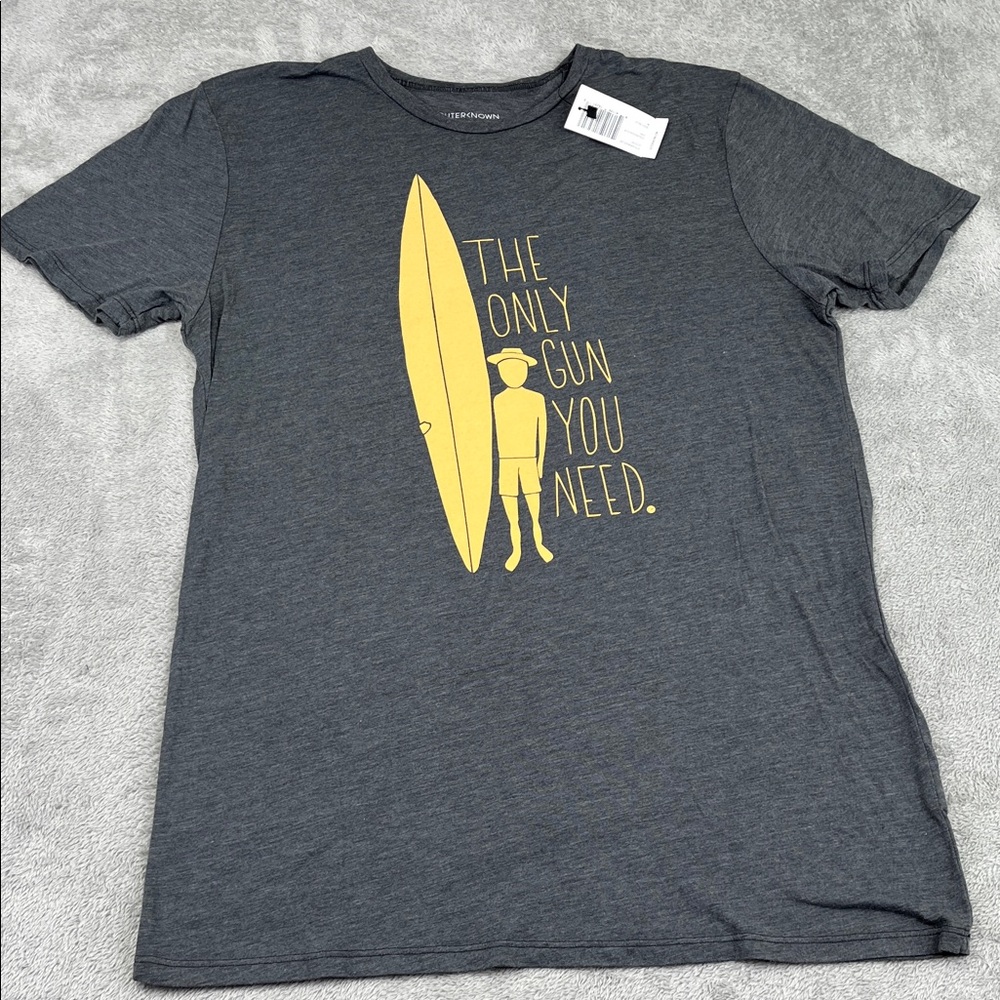 NEW Outerknown M Organic Cotton Blend Men's Gray Graphic Tee